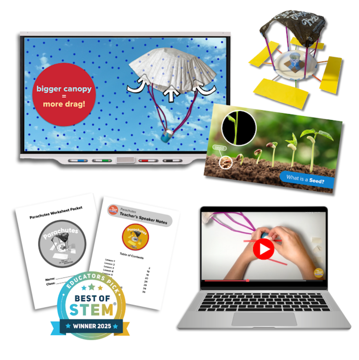 LYI - Floating Parachutes Unit (Grades 2-3) Hands-On STEM Curriculum - WhyMaker
