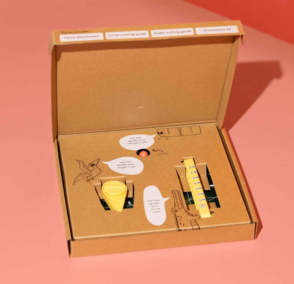 ChompShop - Maker Bundle (ChompSaw, table accessories, inventor's workbook, hole punch & scoring tool) - WhyMaker