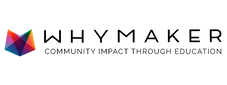 WHYMAKER logo with a colorful geometric shape
